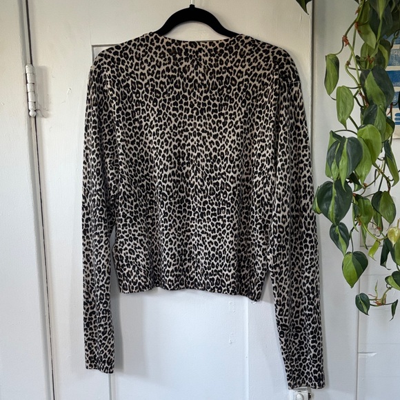 J. Crew Leopard Print Cardigan - Black and Cream - Picture 3 of 4